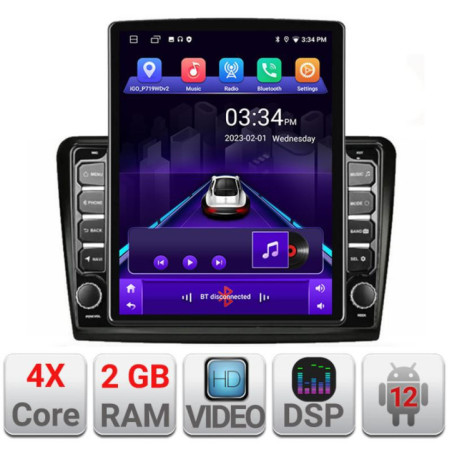 Navigatie dedicata Edotec Skoda Superb 2 K-Superb2 ecran tip TESLA 9.7" cu Android Radio Bluetooth Internet GPS WIFI 2+32 DSP Quad Cor