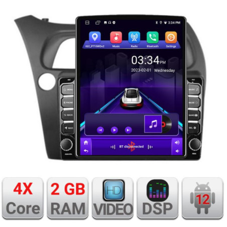 Navigatie dedicata Edotec Honda Civic Hatchback 2006-2012 K-hatchback ecran tip TESLA 9.7" cu Android Radio Bluetooth Internet GPS WIF