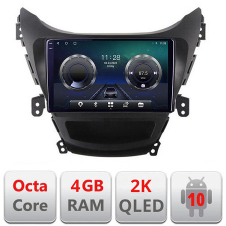 Navigatie dedicata Edotec Hyundai Elantra 2011-2013 C-092 Android Octa Core Ecran 2K QLED GPS 4G 4+32GB 360 KIT-092+EDT-E409-2K