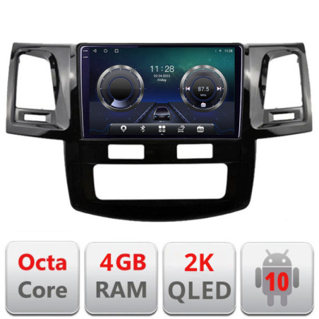 Navigatie dedicata Edotec Toyota Hilux 2008-2014 C-143 Android Octa Core Ecran 2K QLED GPS 4G 4+32GB 360 KIT-143+EDT-E409-2K