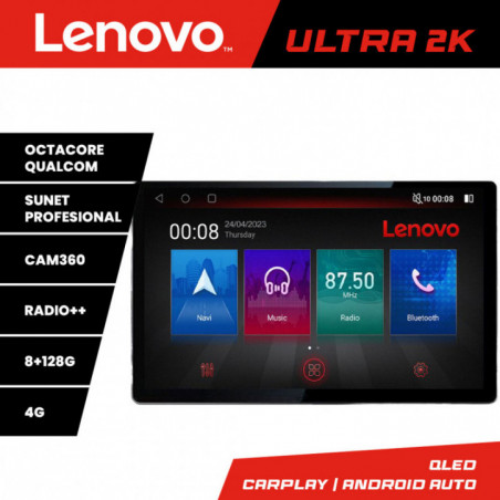 Navigatie dedicata Lenovo Seat Arona Lenovo ecran 13" 2K 8+128 Android Waze USB Navigatie 4G 360 Toslink Youtube Radio kit-arona+EDT-E