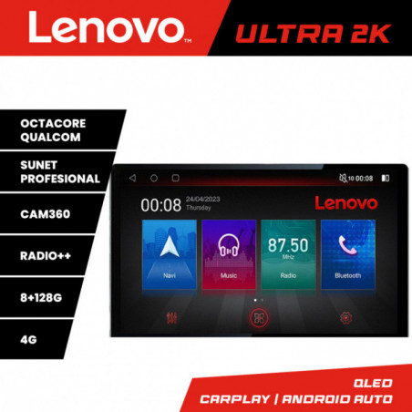 Navigatie dedicata Lenovo Toyota, Ecran 2K QLED 13",Octacore,8Gb RAM,128Gb Hdd,4G,360,DSP,Carplay,Bluetooth EDT-E513-PRO
