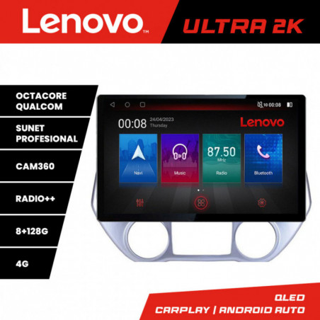 Navigatie dedicata Lenovo Hyundai I20 2011-2014 manual si automat, Ecran 2K QLED 13",Octacore,8Gb RAM,128Gb Hdd,4G,360,DSP,Carplay,Bluetooth