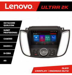 Navigatie dedicata Lenovo Ford Kuga 2015-2020 SYNC2 si SYNC3 Octa Core Android Radio Bluetooth GPS WIFI/4G DSP LENOVO 2K 8+128GB 360 T