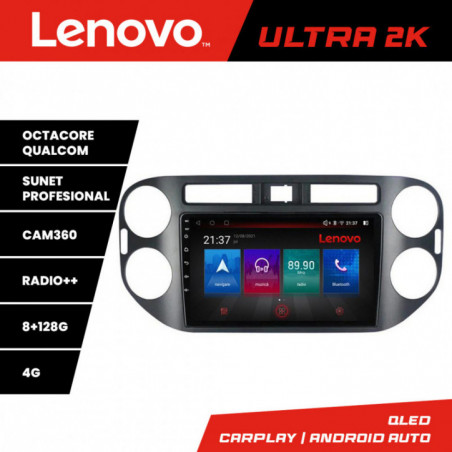 Navigatie dedicata Lenovo VW Tiguan 2009-2015 Octa Core Android Radio Bluetooth GPS WIFI/4G DSP LENOVO 2K 8+128GB 360 Toslink