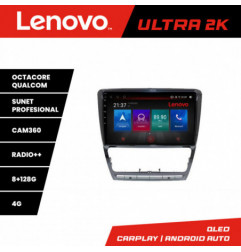 Navigatie dedicata Lenovo Skoda Octavia 2 2005-2013 M-005 Octa Core Android Radio Bluetooth GPS WIFI/4G DSP LENOVO 2K 8+128GB 360 Tosl
