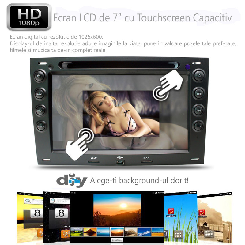 ecran hd capacitiv navigatie android