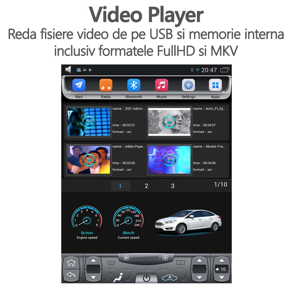 video player ford focus navigatie tesla