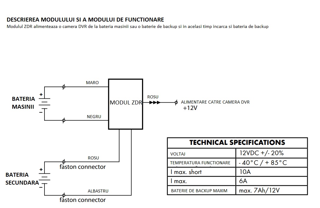 modul alimentare camera dvr nu descarca bateria masinii