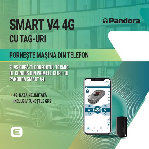 Kit pornire motor Toyota Yaris gen 2 2005-2012, aplicatie telefon 4G, GPS (montaj inclus) - Pandora Smart v4 (cu tag)