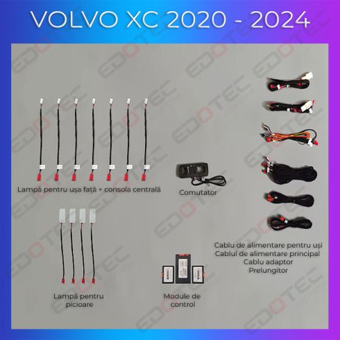 Lumini ambientale Volvo XC40 2020-2024 dedicat lampă pentru picioare șu uși control telefon sau sistem original