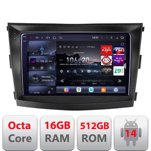 Navigatie SsangYong Tivoli 2015-2019 Android radio gps internet 8 core QLED 2K 16+512 360 Lenovo