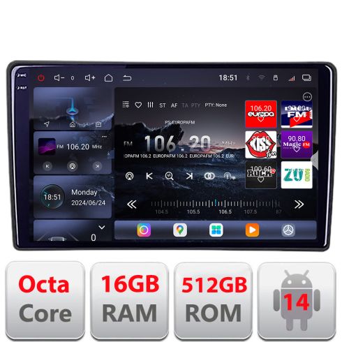 Navigatie Toyota Android radio gps internet 8 core QLED 2K 16+512 360 Lenovo