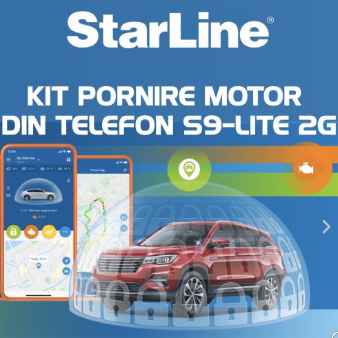 Kit pornire motor Audi A4 B8 2008-2015, aplicatie telefon 2G (montaj inclus) - Starline S9 2G