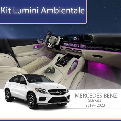 Lumini Ambientale trimuri lemn Mercedes GLE GLS W166 control pe sistemul original sau telefon