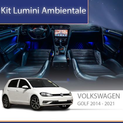 Lumini ambientale VW Golf 7 2014-2021 set complet control telefon sau sistem original