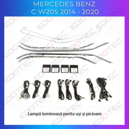 Lumini Ambientale trimuri usi picioare Mercedes C W205 control pe sistemul original sau telefon