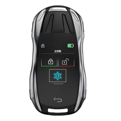 Cheie smart Porsche cu touchscreen keyless entry argintiu 828