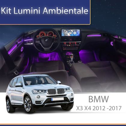 Lumini mbientale BMW X3 X4 (F25 F26) 2012 - 2017 model cu trimuri dedicat set complet control telefon sau sistem original