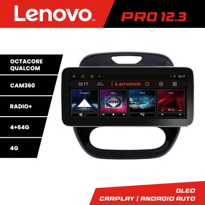 Navigatie Renault Captur 2013-2020 Lenovo PRO 4+64 12.3 inch qled android 4G DSP gps internet  KIT-captur-v2