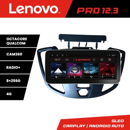 Navigatie Ford Transit 2015-2020 Lenovo PRO 8+256 12.3 inch qled android 4G DSP gps internet  kit-turneo-custom