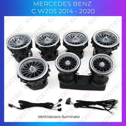 Lumini ambientale Mercedes W205-02+07 2014-2020 dedicat ventilatoare iluminate control telefon sau sistem original