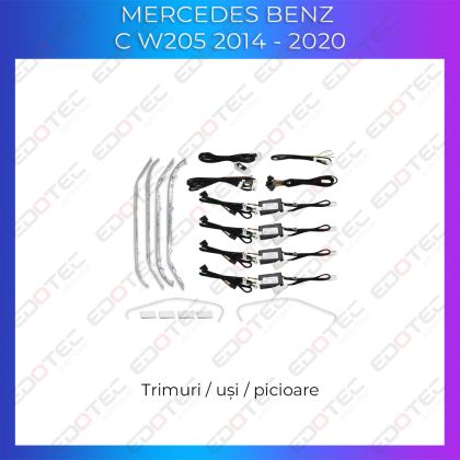 Lumini Ambientale trimuri usi picioare Mercedes C W205 GLC X253 control pe sistemul original sau telefon