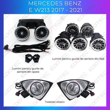 Lumini ambientale Mercedes W213-02+03+04 2017-2021 dedicat ventilatoare iluminate control telefon sau sistem original