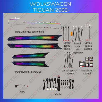 Lumini ambientale VW Tiguan 2022-2023 trimuri control telefon sau sistem original