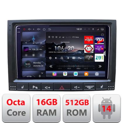 Navigatie VW Touareg 2004-2010 8 core QLED 2K 16+512 360 Android Waze USB Navigatie Internet Youtube Radio Lenovo