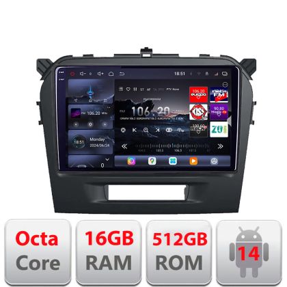 Navigatie Suzuki Grand Vitara 2016- Edotec Kit-2265 cu Android 16+512 Internet Radio GPS Bluetooth USB