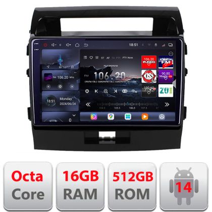 Navigatie Toyota LandCruiser 2008-2015 Edotec Kit-381 8 core QLED 2K 16+512 360 Android Waze USB Navigatie Internet Youtube Radio v1