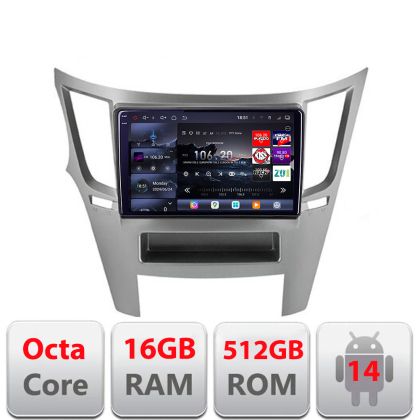 Navigatie Subru Legacy 2010-2015 Edotec Kit-458 8 core QLED 2K 16+512 360 Android Waze USB Navigatie Internet Youtube Radio