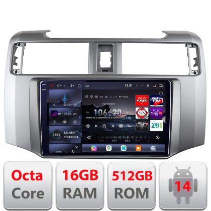 Navigatie Toyota 4runner 2009-2019 Android radio gps internet 8 core QLED 2K 16+512 360 Edotec