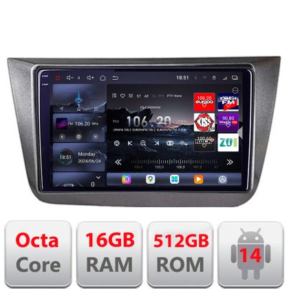 Navigatie Seat Altea 2005-2014 Android radio gps internet 8 core QLED 2K 16+512 360 Edotec