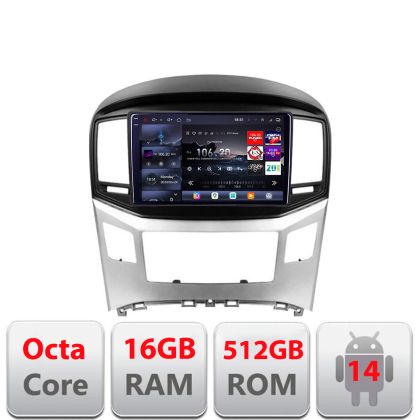 Navigatie Hyundai H1 Starex 2016- Edotec Kit-H1 8 core QLED 2K 16+512 360 Android Waze USB Navigatie Internet Youtube Radio