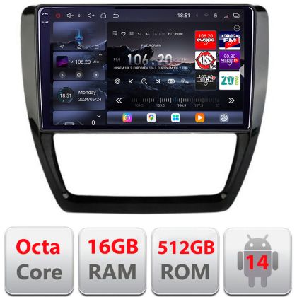 Navigatie VW Jetta 2011-2018 Lenovo Kit-JETTLenovo Kit-15 8 core QLED 2K 16+512 360 Android Waze USB Navigatie Internet Youtube Radio