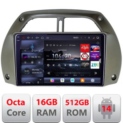 Navigatie Toyota Rav 4 2000-2004 Android radio gps internet 8 core QLED 2K 16+512 360 Edotec