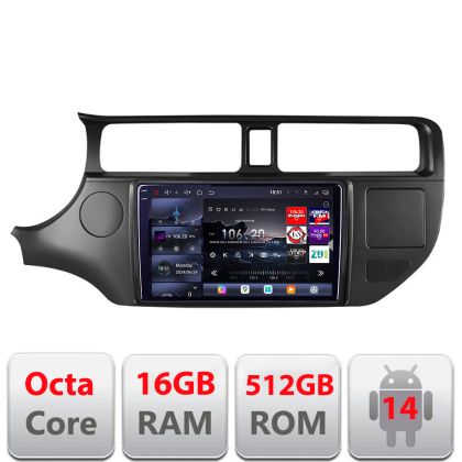 Navigatie Kia Rio 2011-2014 Edotec Kit-rio-11 8 core QLED 2K 16+512 360 Android Waze USB Navigatie Internet Youtube Radio