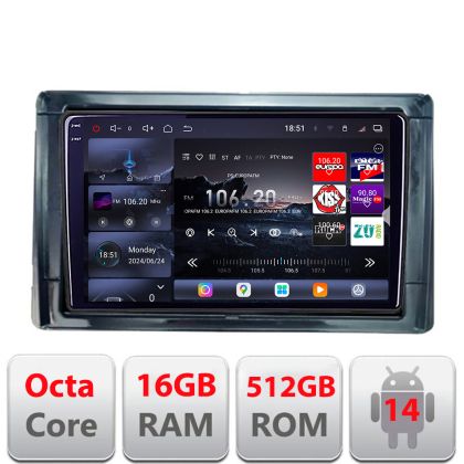 Navigatie Toyota 2DIN Lenovo Kit-TY2DIN 8 core QLED 2K 16+512 360 Android Waze USB Navigatie Internet Youtube Radio