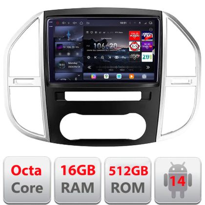 Navigatie Mercedes Vito w447 2016- Android radio gps internet 8 core QLED 2K 16+512 360 Lenovo