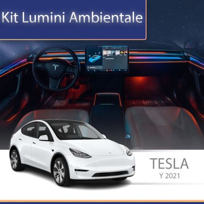 Lumini ambientale Tesla Model Y 2021-2022 set complet control telefon sau sistem original