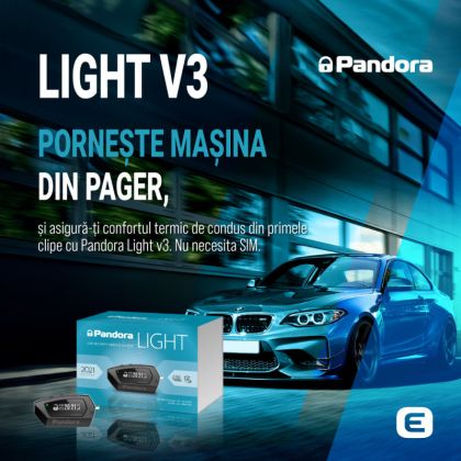 Kit pornire motorKia Stinger 2017-, pager cu raza extinsa 868Mhz, 2 x CAN (montaj inclus) - Pandora LIGHT V3