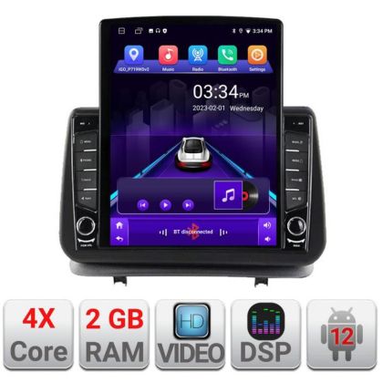 Navigatie Renault Clio 3 2005-2013 ecran tip TESLA 9.7" cu Android Radio Bluetooth Internet GPS WIFI 2+32 DSP Quad Co