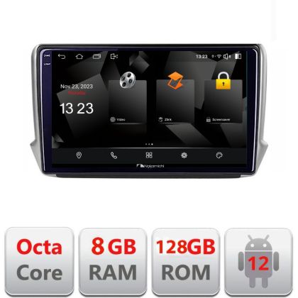 Navigatie Peugeot 208/2008 5960Pro-PSA Android Octa Core Qualcomm 2K Qled 8+128 DTS DSP 360 4G Optical