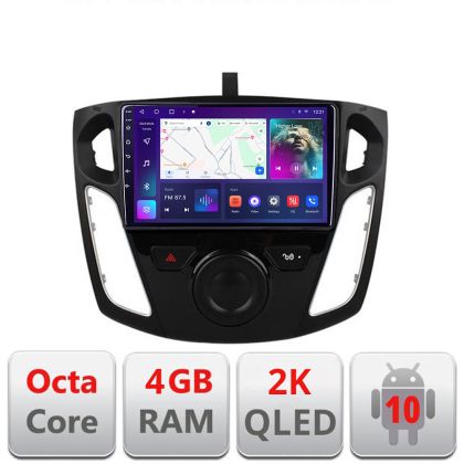 Navigatie Ford Focus C-150 Android Octa Core Ecran 2K QLED GPS 4G 4+32GB 360 KIT-150+EDT-E409-2K