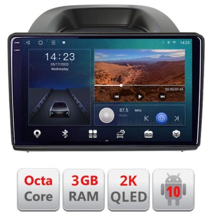 Navigatie Ford Ecosport 2017-2019 Android ecran Qled 2K Octa Core 3+32 carplay android auto KIT-ecosport2018+EDT-E310v3v3-2K