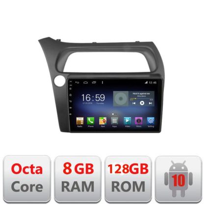 Navigatie Honda Civic Hatchback 2006-2012 F-hatchback Octa Core cu Android Radio Bluetooth Internet GPS WIFI DSP 8+128