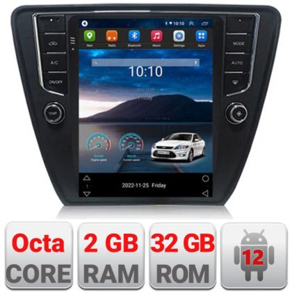 Navigatie tip Tesla Skoda Octavia 3,Qled 9.7",Octacore,2Gb RAM,32Gb Hdd,4G,DSP,Carplay,Bluetooth