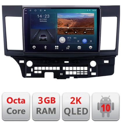 Navigatie Mitsubishi Lancer B-037 Android Ecran 2K QLED octa core 3+32 carplay android auto KIT-037+EDT-E310V3-2K